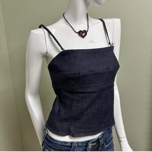 Nine West Y2K 90s Denim Corset Top Size 8